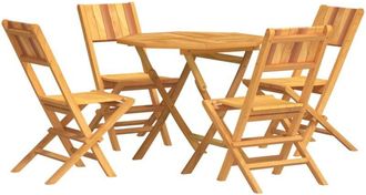 vidaXL Vidaxl - Juego De Comedor Para Jard&iacute;n 5 Piezas Madera Maciza De Teca