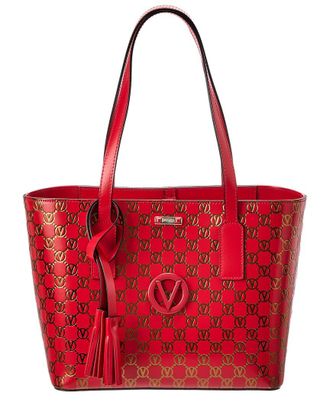Mario Valentino Prince Monogram Leather Tote