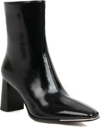 Generic Womens Chelsea Ankle Boots with Square Toe and Chunky Heel,Perfect for Office and Everyday,Black fleece lining,5.5 UK