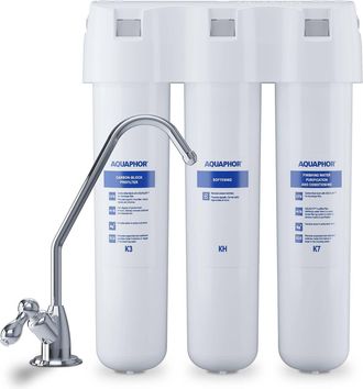 Aquaphor Filtro Para Debajo Del Fregadero Aquaphor Crystal H, Reduce La Cal, Filtraci&oacute;n De 3 Etapas Hasta 6000 L