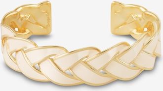 Bangle Up Geflochtener emaillierter Armreif Vénus Blanc Sable