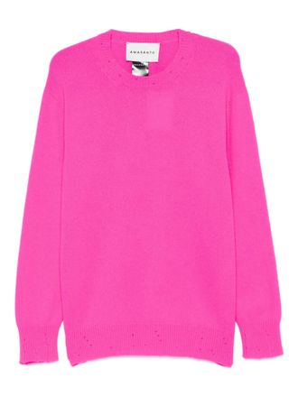 Amaranto distressed crewneck sweater - Pink
