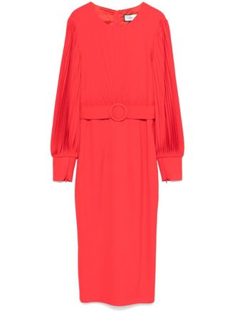 Nissa belted midi dress - women - Spandex/Elastane/Polyester/Polyester/Spandex/Elastane - 36 - Red