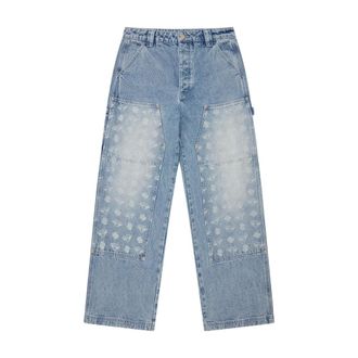 Billionaire Boys Club Straight Jeans, male, Blue, Size: W32 Diamonds & Dollars Denim Carpenter Pants