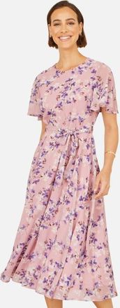 Yumi Blossom Print Midi Skater Dress in Pink at Nordstrom, Size 12