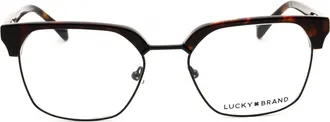 Lucky Brand VLBD133 Tortoiseshell Rectangular Eyeglasses - Black