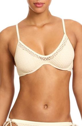 Robin Piccone Open Stitch Triangle Bikini Top in Bisque at Nordstrom, Size X-Small