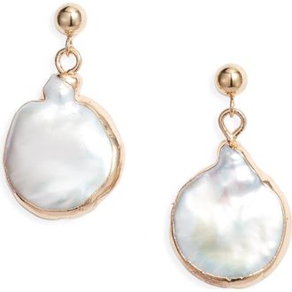 Set & Stones Gracie Freshwater Pearl Drop Earrings in Gold at Nordstrom