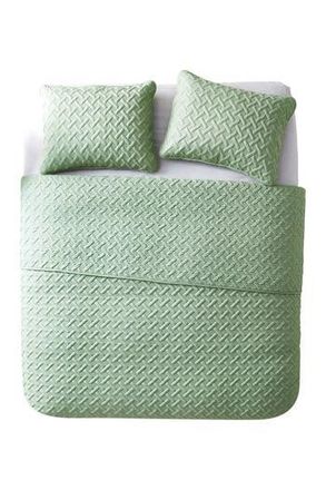 VCNY Home Nina Embossed Basketweave Quilt Set - Full/Queen in Grn at Nordstrom Rack