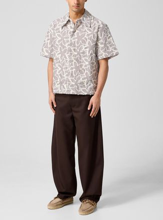 S&eacute;fr Mens Gino brown twill barrel-leg pant