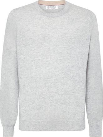 Brunello Cucinelli cashmere crew-neck jumper - men - Cashmere - 60 - Grey