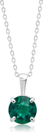 MAX + STONE 14k Yellow or White Gold 6mm Gemstone Round Pendant Necklace with 18 Inch Chain