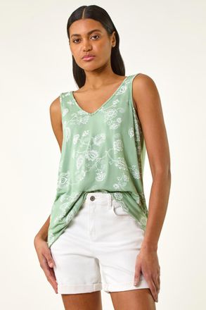 Roman Paisley Print Stretch Cami Top