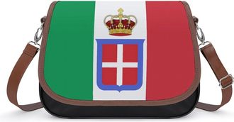 Generic Flag of Italy Crowned Fashion Womens Crossbody Bags Novelty Handbag Shoulder Bag Purse
