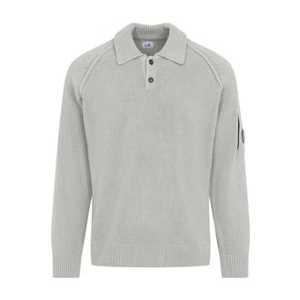 C.P. Company Chenille Polo - male - C.P. Company - Knitwear - Gray - XL - Knitwear