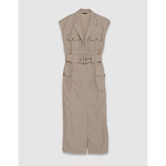 Ikks Mouwloze overhemdjurk met riem