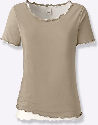 Heine T-Shirt HEINE Doppelpack Shirts, Damen, Gr. 34, beige, ecru, 95% Viskose, 5% Elasthan, unifarben, Rundhals, Shirts T-Shirt