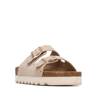 Xti Womens Refresh Collection Eyelets Double Strap Buckle Flat Sandals