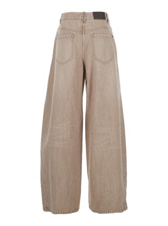 Brunello Cucinelli Womens Jeans, Beige Denim Cotton