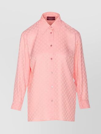 Gucci silk gg jacquard long-sleeve shirt