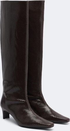 Staud Botas altas Wally de piel grabada