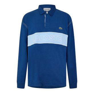 Lacoste Rugbyshirt voor heren met geborduurd logo (Blauw)