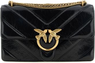 Pinko Black Calfskin Shoulder Womens Bag
