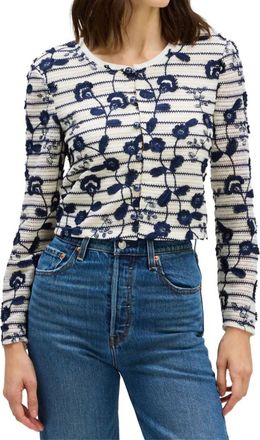 Allison New York Mariana Cardigan In Cream/navy