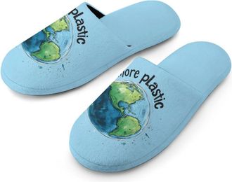 Generic No More Plastic Warm Mens Slippers Slip On Soft Fleece House Shoes Winter Indoor Outdoor