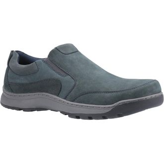 Hush Puppies Mens Jasper Slip On Padded Memory Foam Trainers - Navy Leather - Size 12 (UK Shoe)