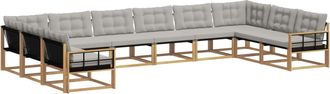 vidaXL Conjunto De Sof&aacute;s De Exterior 10 Uds. Blanco Y Gris Claro Vidaxl