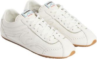 Sandro Light Wave leather trainers in Ecru at Nordstrom, Size 35