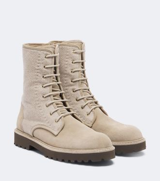 Max Mara Botas de ante con cordones
