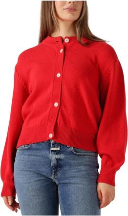 des petit hauts Rode Gebreide Trui & Vest Abali - Dames - Vesten - Rood - L - Truien & Vesten