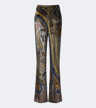 Etro Paisley velvet flared pants