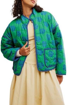 Free People Chloe Print Jacket in Grass Combo at Nordstrom Rack, Size Large