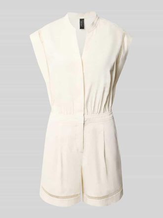 Marc Cain Jumpsuit aus Leinen-Mix mit Loch-Stickerei in Sand, Gr&ouml;&szlig;e 34