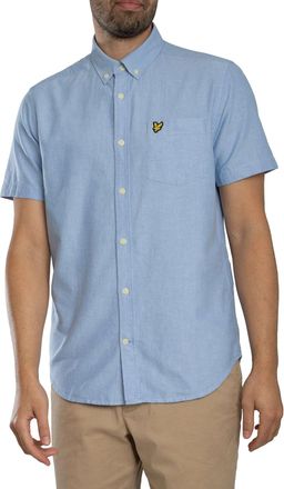 Lyle & Scott Oxford-Shirt Met Korte Mouwen, Blauw