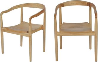 DRAWER Juego de 2 sillas de mesa de teca - Madera