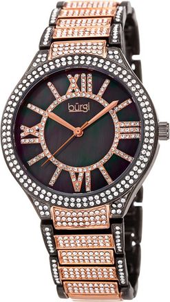 Bürgi Quartz Grey Dial Two-tone Ladies Watch BUR185RG