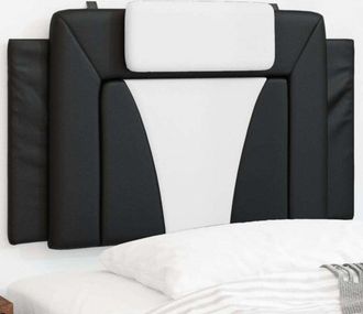 vidaXL Cabecero De Cama Acolchado Cuero Sint&eacute;tico Negro Y Blanco 90 Cm Vidaxl