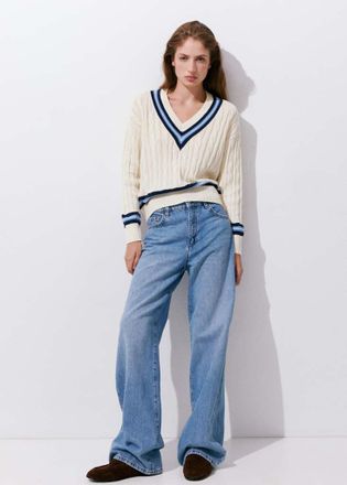 Mango Pullover maglia intrecciato grezzo - Donna - XXS - MANGO