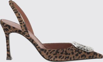 Amina Muaddi Slingback Camelia Amina Muaddi in camoscio stampa animalier