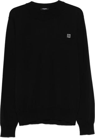 Balmain T-shirt a maniche lunghe con logo - Nero
