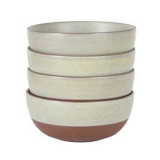 Gibson Home William Crest 4-Piece Reactive Glaze Stoneware Cereal Bowl Set in Sage at Nordstrom
