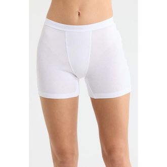 Re/Done Rib Boxer Shorts in Optic White at Nordstrom Rack, Size X-Small