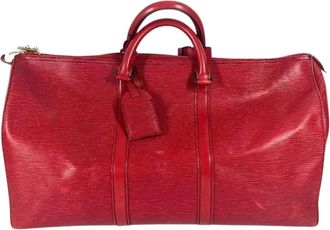 Louis Vuitton Pre-owned Weekend Bags, female, Red, Size: ONE SIZE Pre-owned Leather Travel Bag