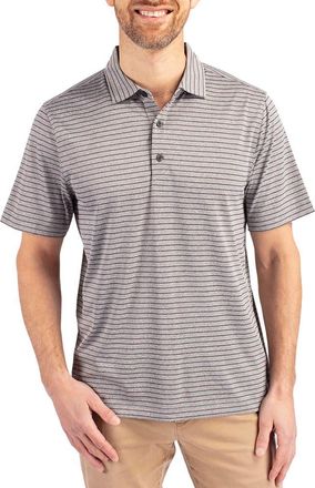Cutter & Buck Forge Heather Stripe Recycled Blend Polo in Elemental Grey Heather at Nordstrom, Size Xxx-Large
