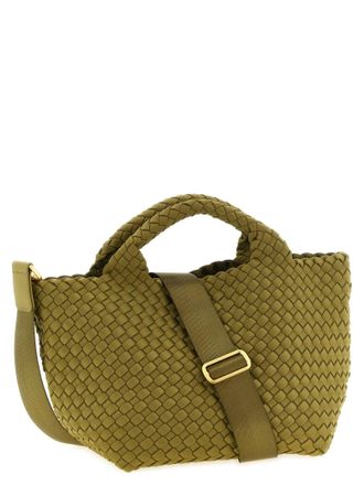 Naghedi Hand-Woven Neoprene Top Handle Bag - Olive