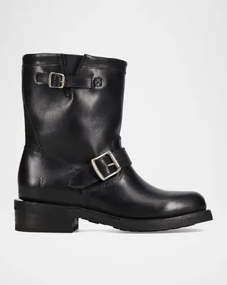 Frye Viv Short Leather Engineer Moto Boots
